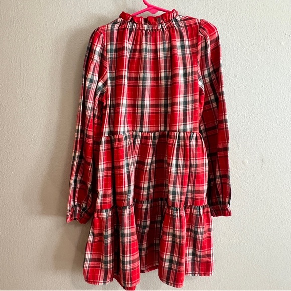 Cat & Jack Girl’s Holiday Red Plaid Long Sleeve Dress - Picture 3 of 3